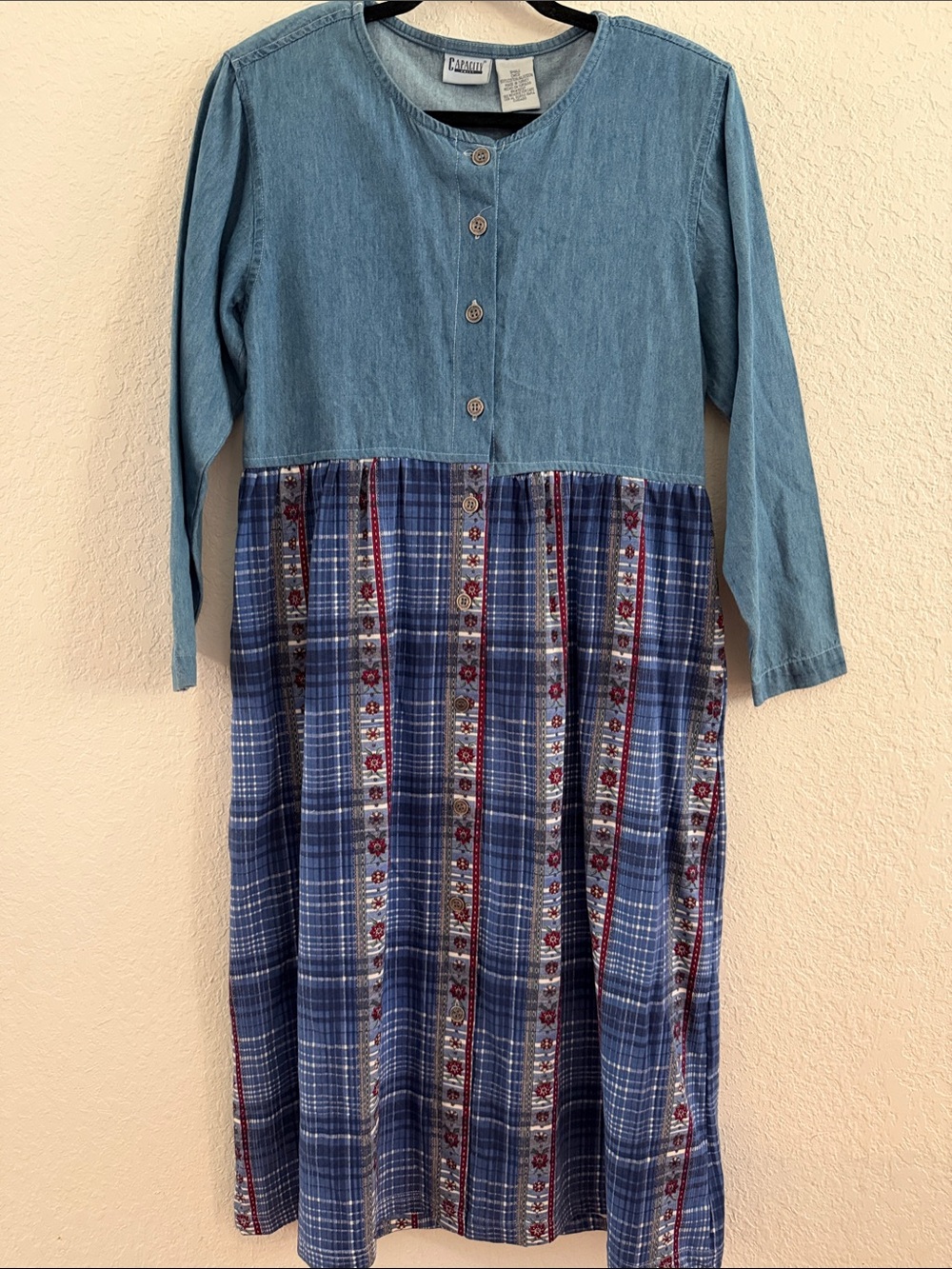 Vtg Capacity Knits 100%Cotton. Size Small . Cottagecore/Teacher core Dress.